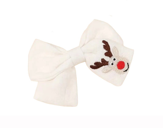 White Reindeer Hair Bow