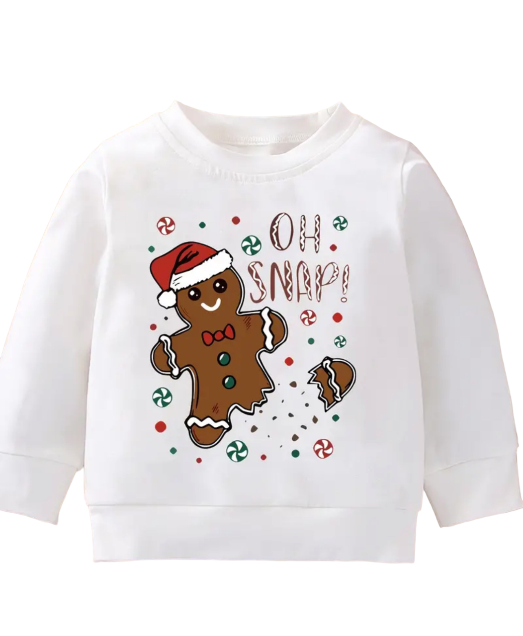 Oh Snap White Gingerbread Pullover