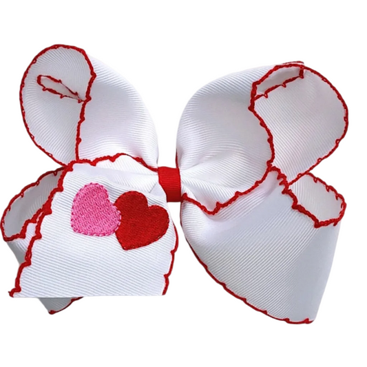 Double Heart Hair Bow