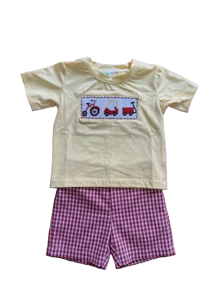 Red Toy Boy Short Set