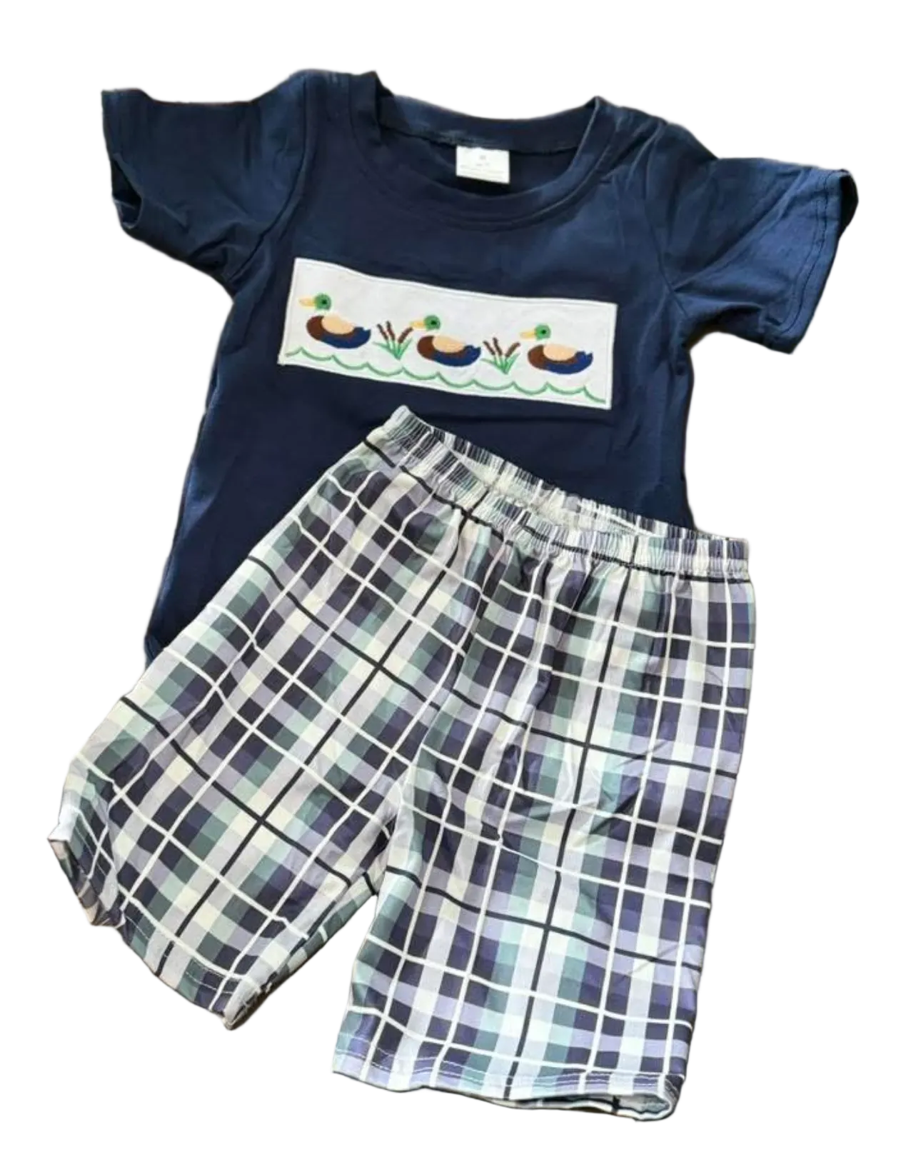 Blue Plaid Duck Set