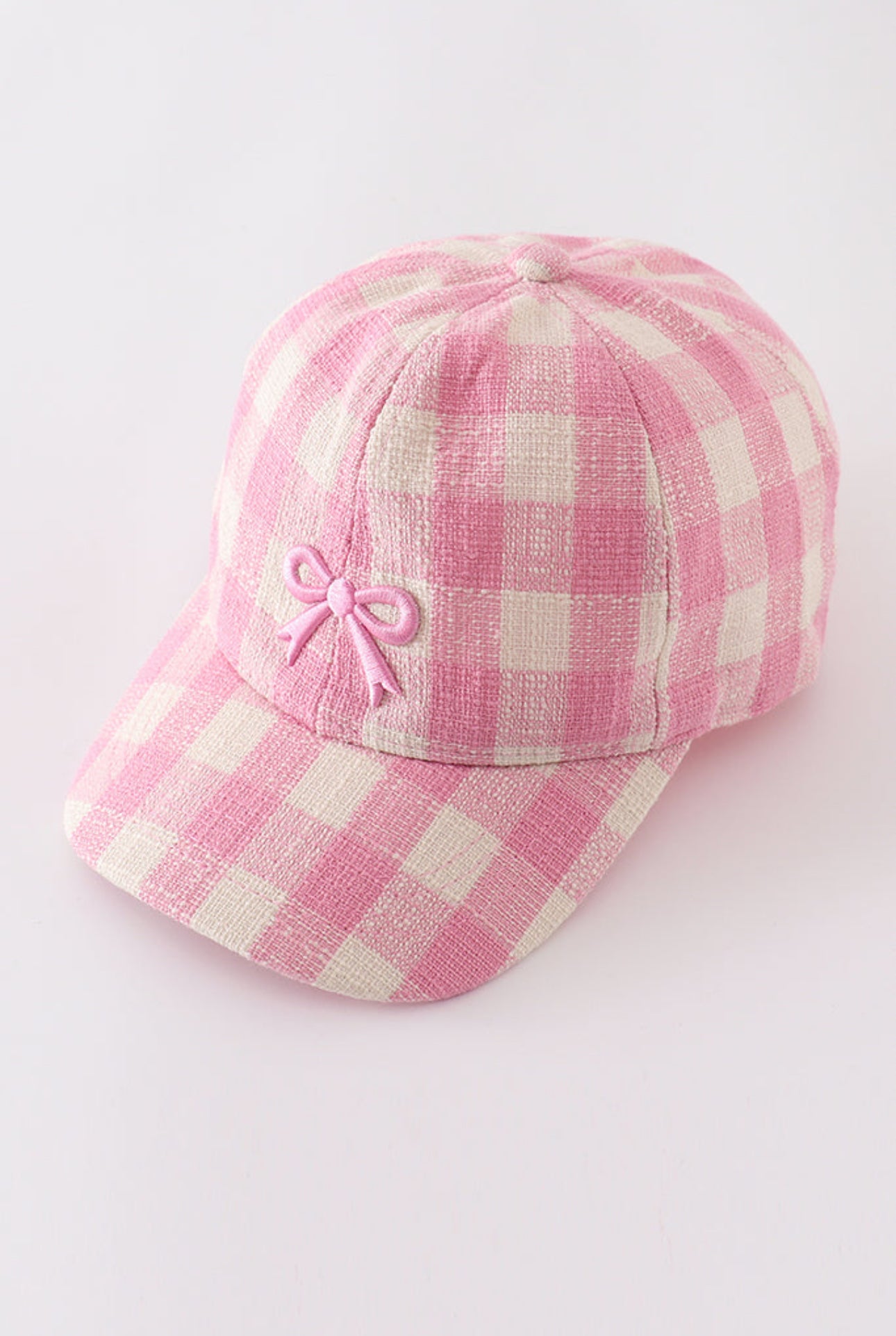 Plaid Embrodiery Bow Hat