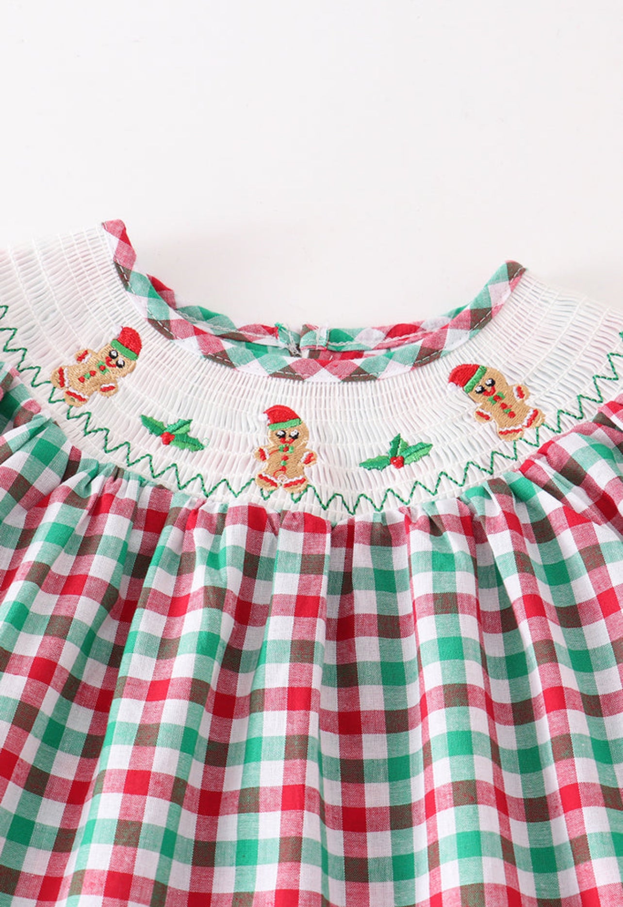 Plaid Smocked Gingerbread Ruffle Pants Set