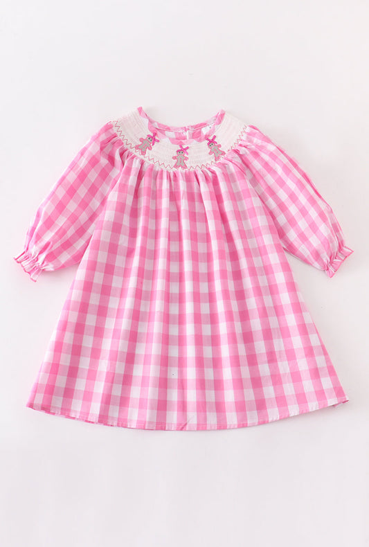 Pink Gingerbread Smocked Dress