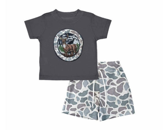 Camo Deer Shorts Set