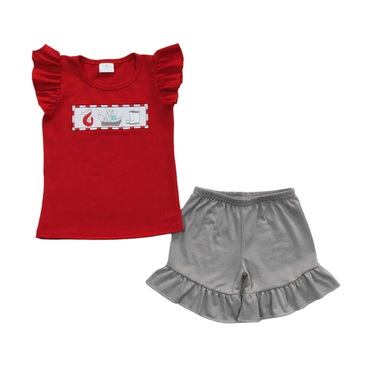 Red Shrimp Boat Girl Set