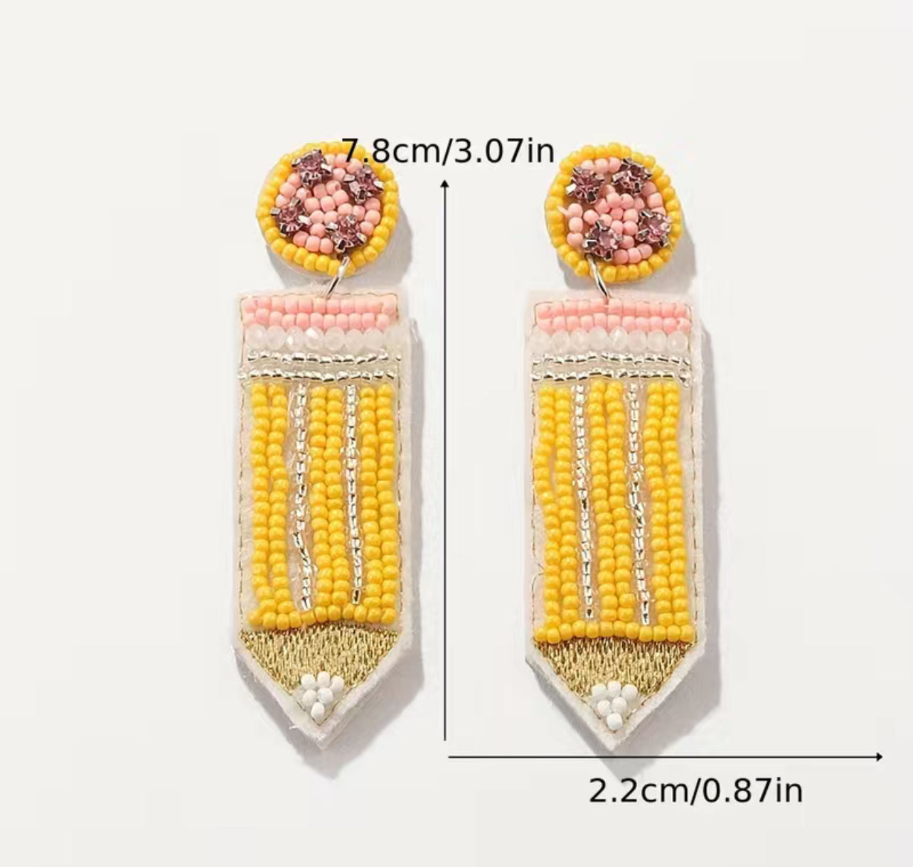 Beaded Pencil Earrings