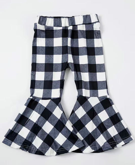 Black White Buffalo Plaid Flares