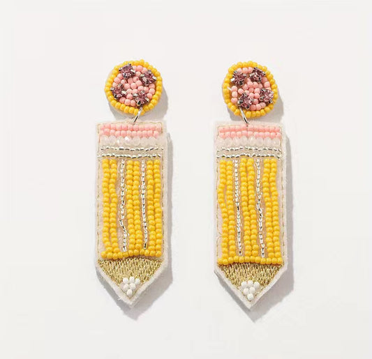 Beaded Pencil Earrings