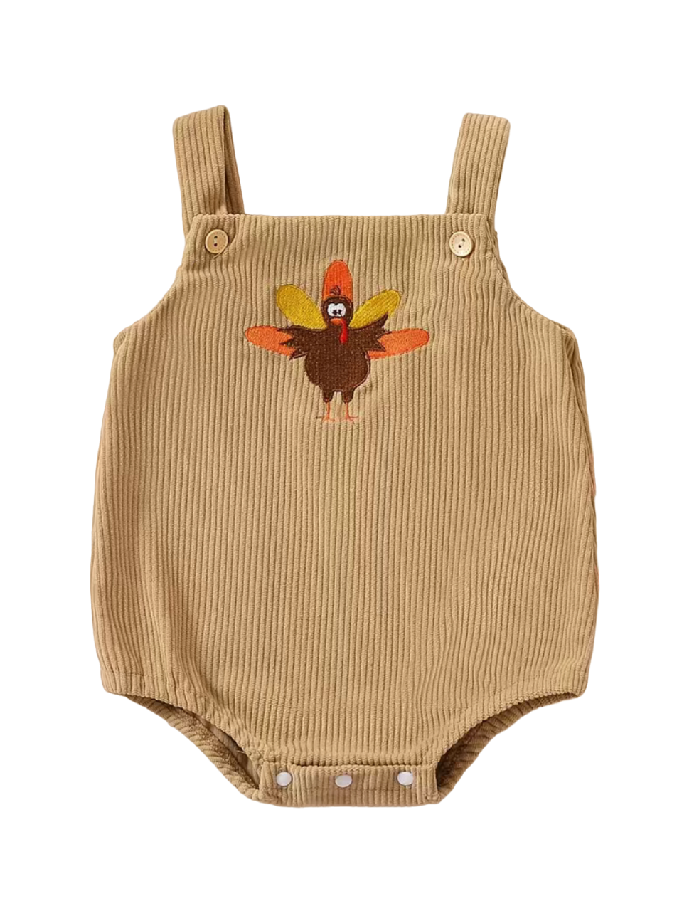 Beige Corduroy Turkey Romper