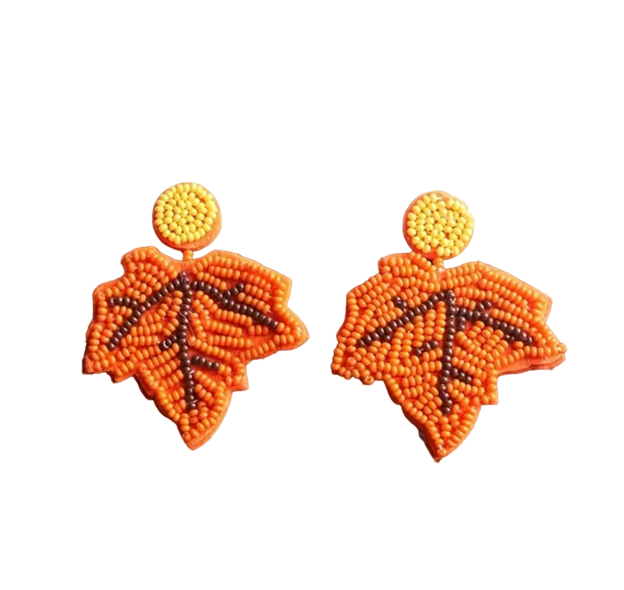 Fall Leaves Beaded Earrings