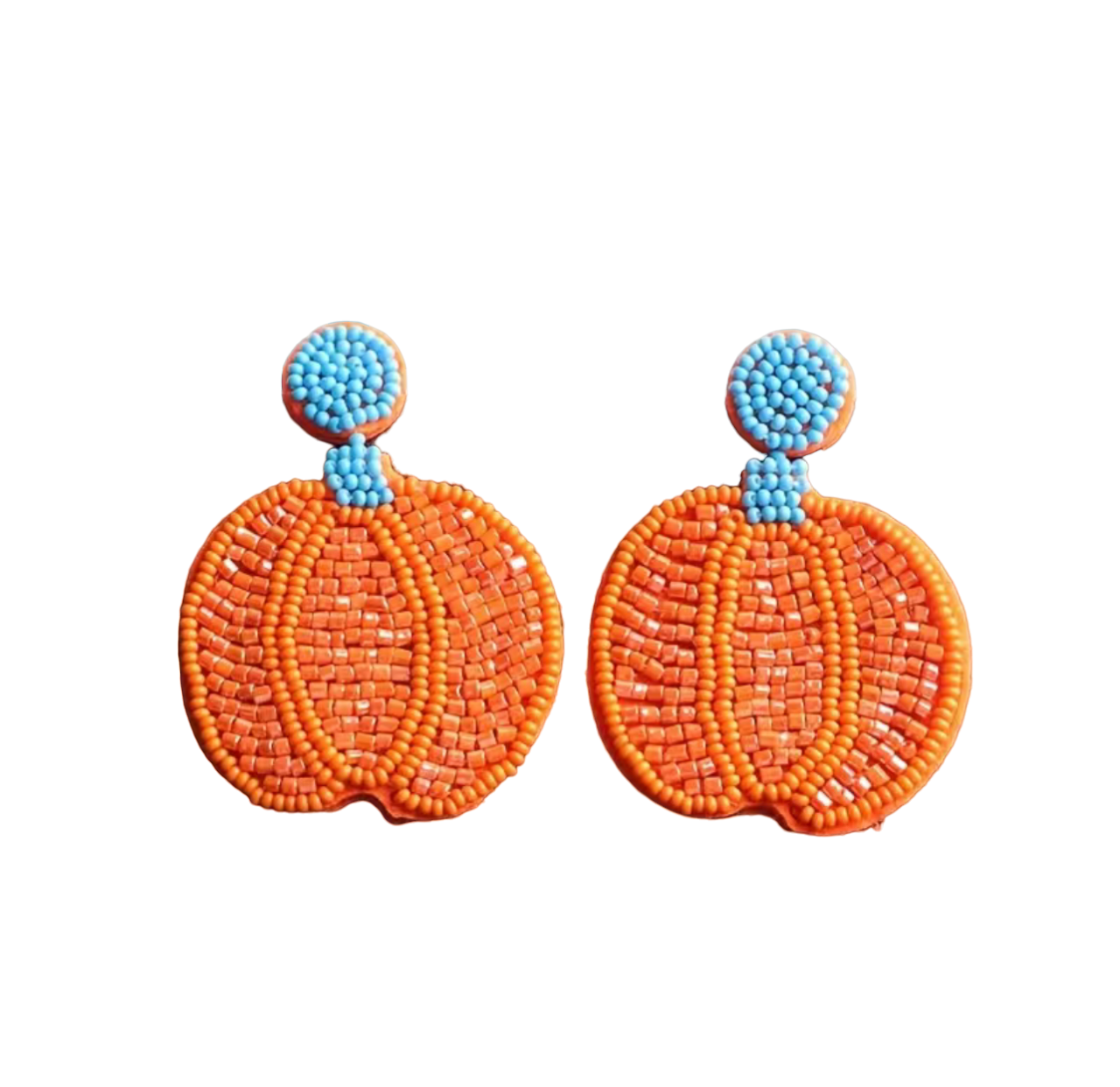 Orange Pumpkin Beaded Earrings