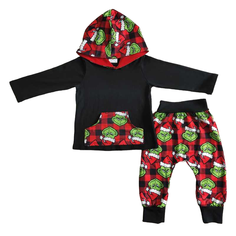 Black Grinch Hoodie Set