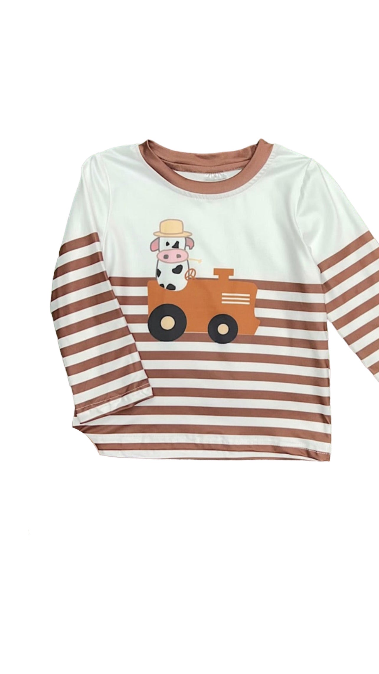 Brown Cow Striped Long Sleeve