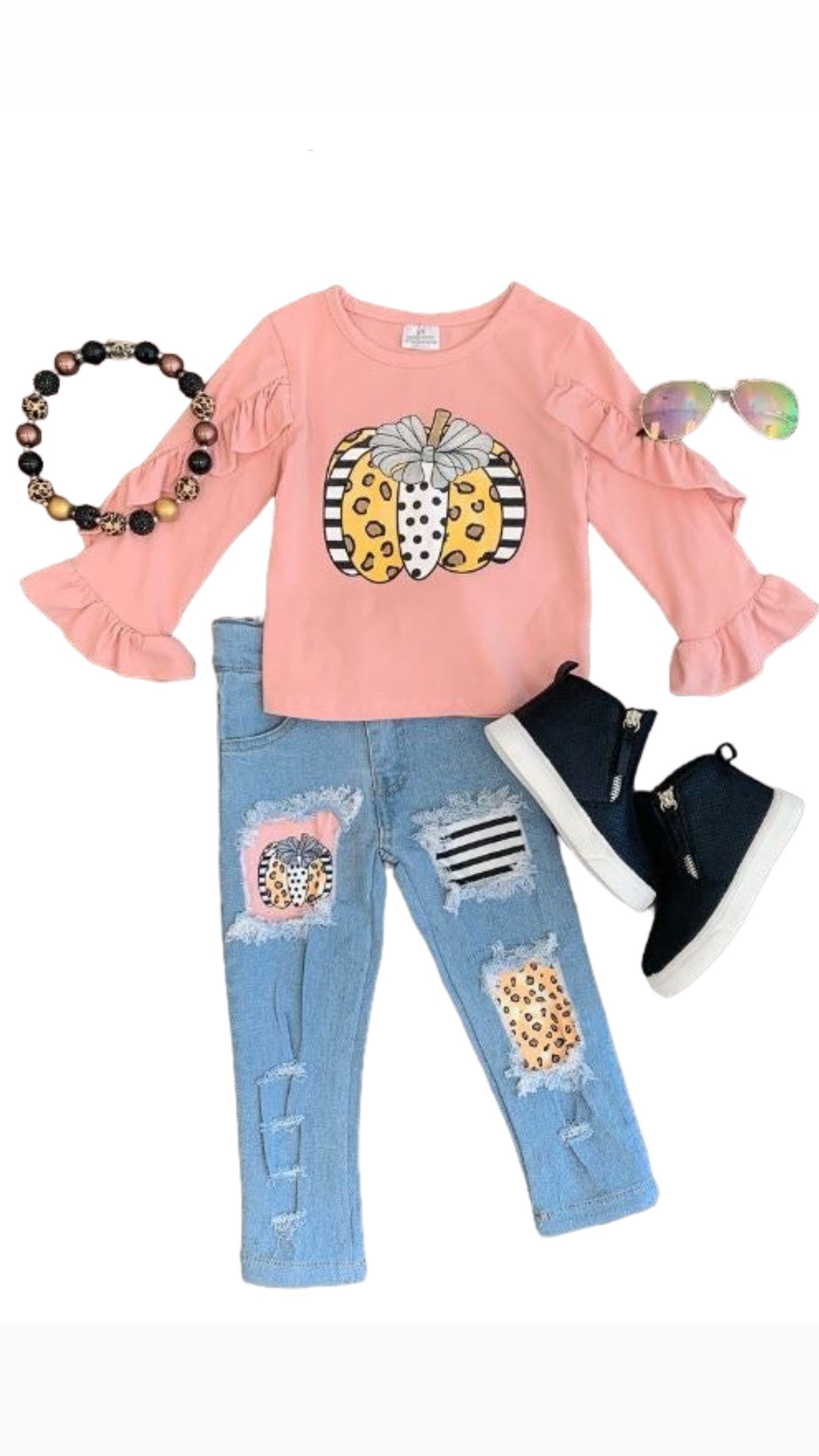 Pink Pumpkin Denim Set