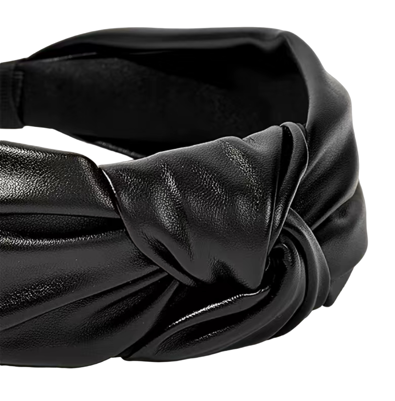 Black Leather Knotted Headband