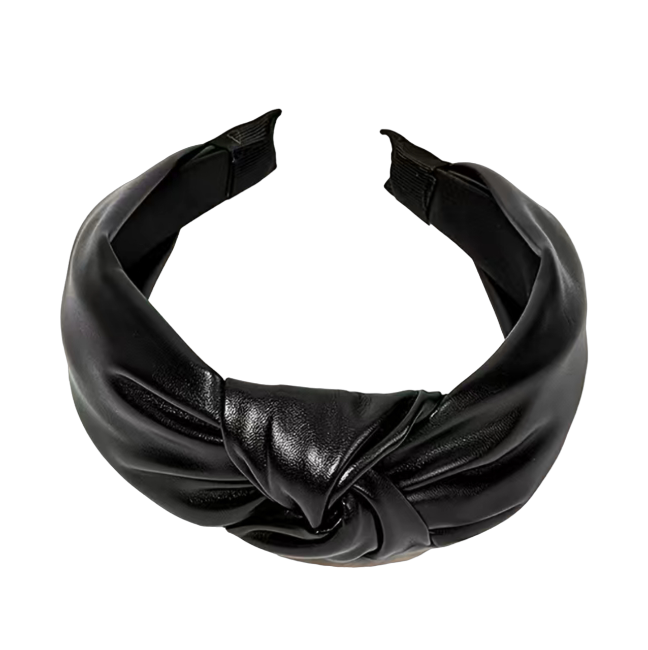 Black Leather Knotted Headband