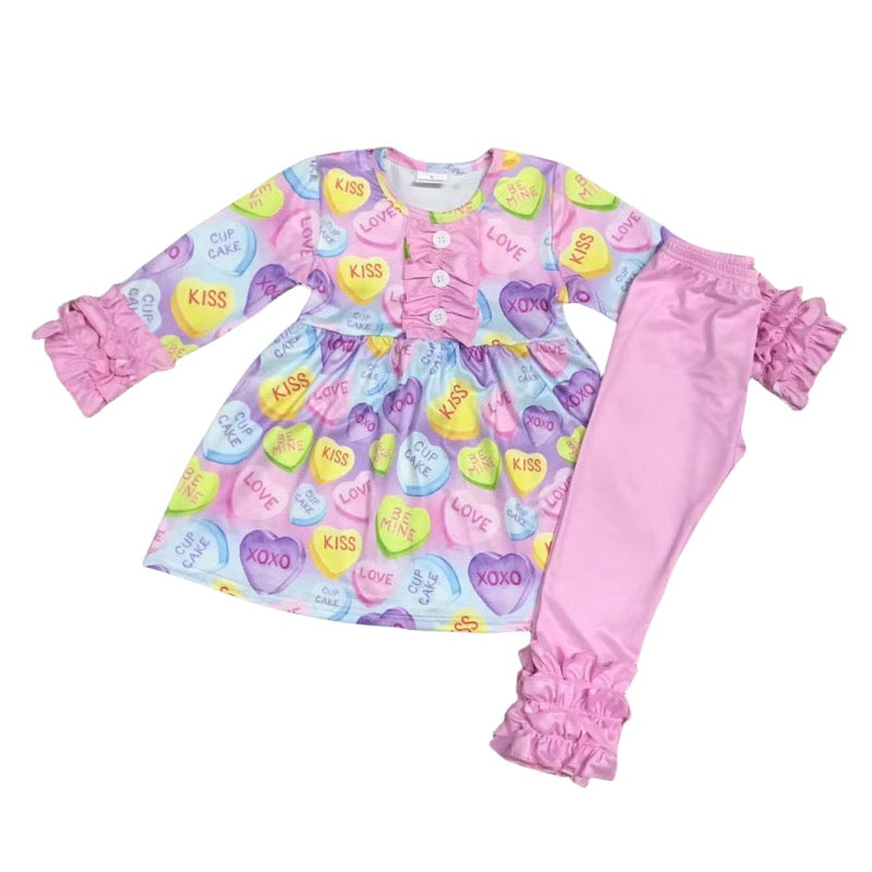 Conversation Hearts Ruffle Set