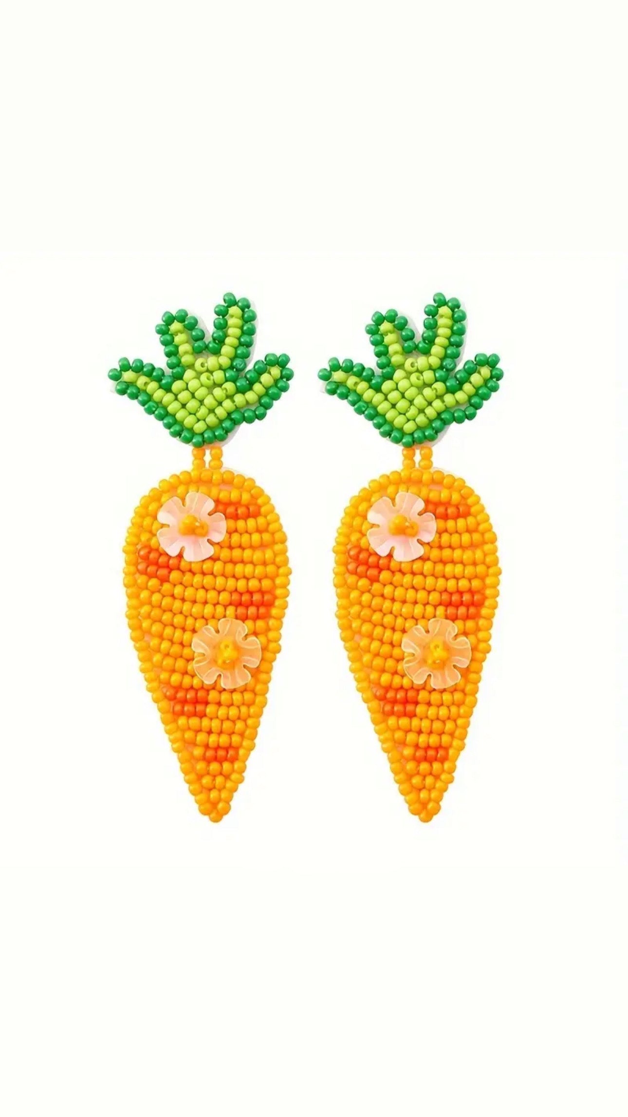 Carrot Beaded Earrings