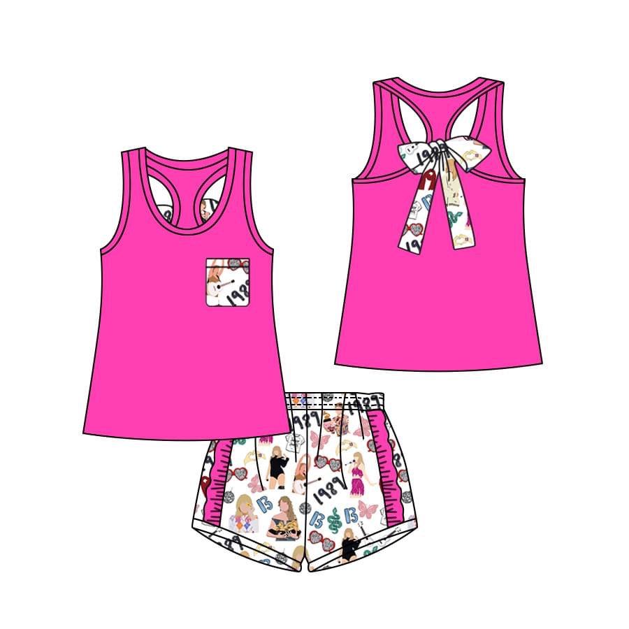 Taylor Swift Pink Tank Top Shorts Set