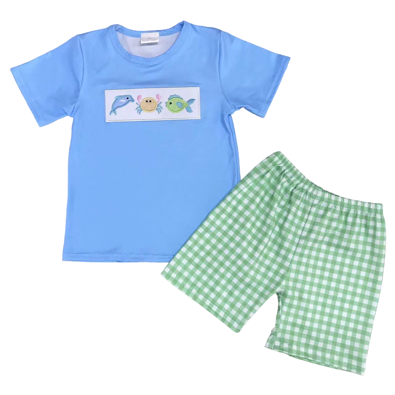 Blue Sea Creature Short Set