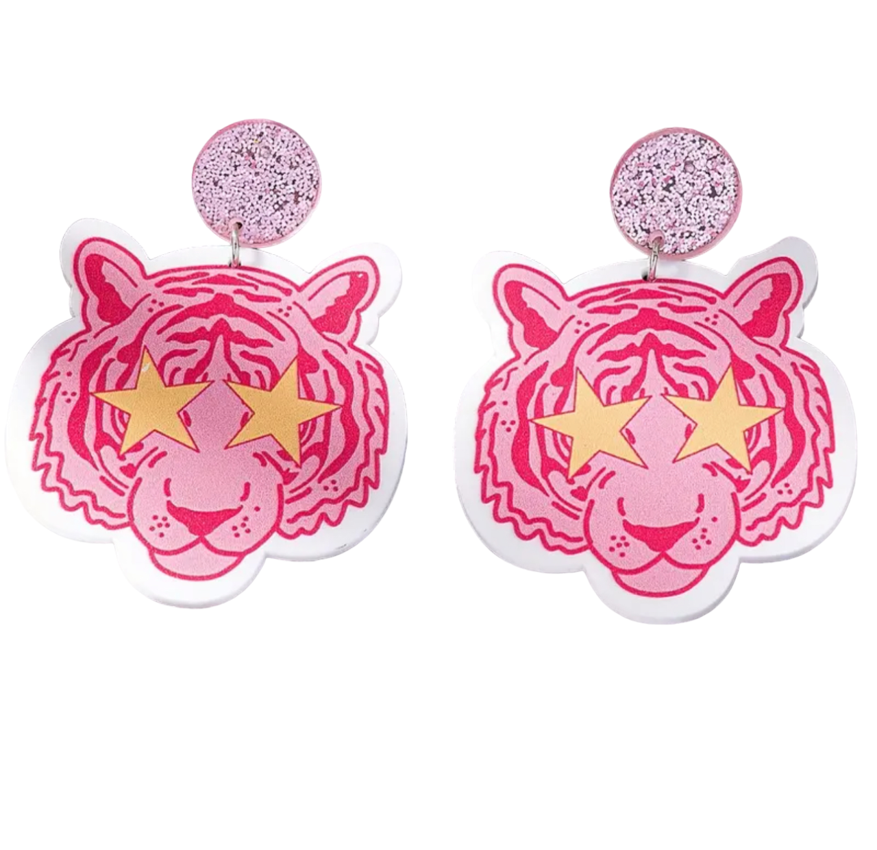 Pink Tiger Earrings