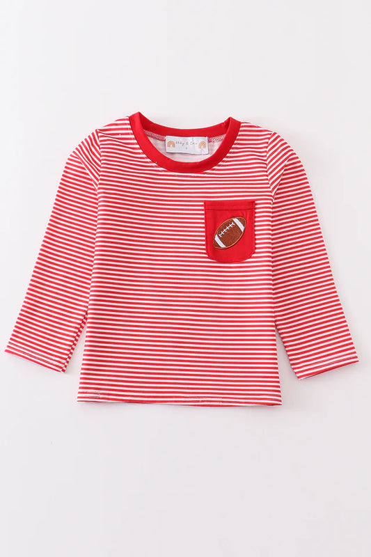 Red Stripe Football Long Sleeve