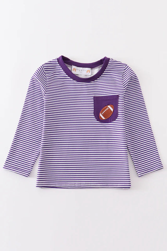 Purple Stripe Football Long Sleeve