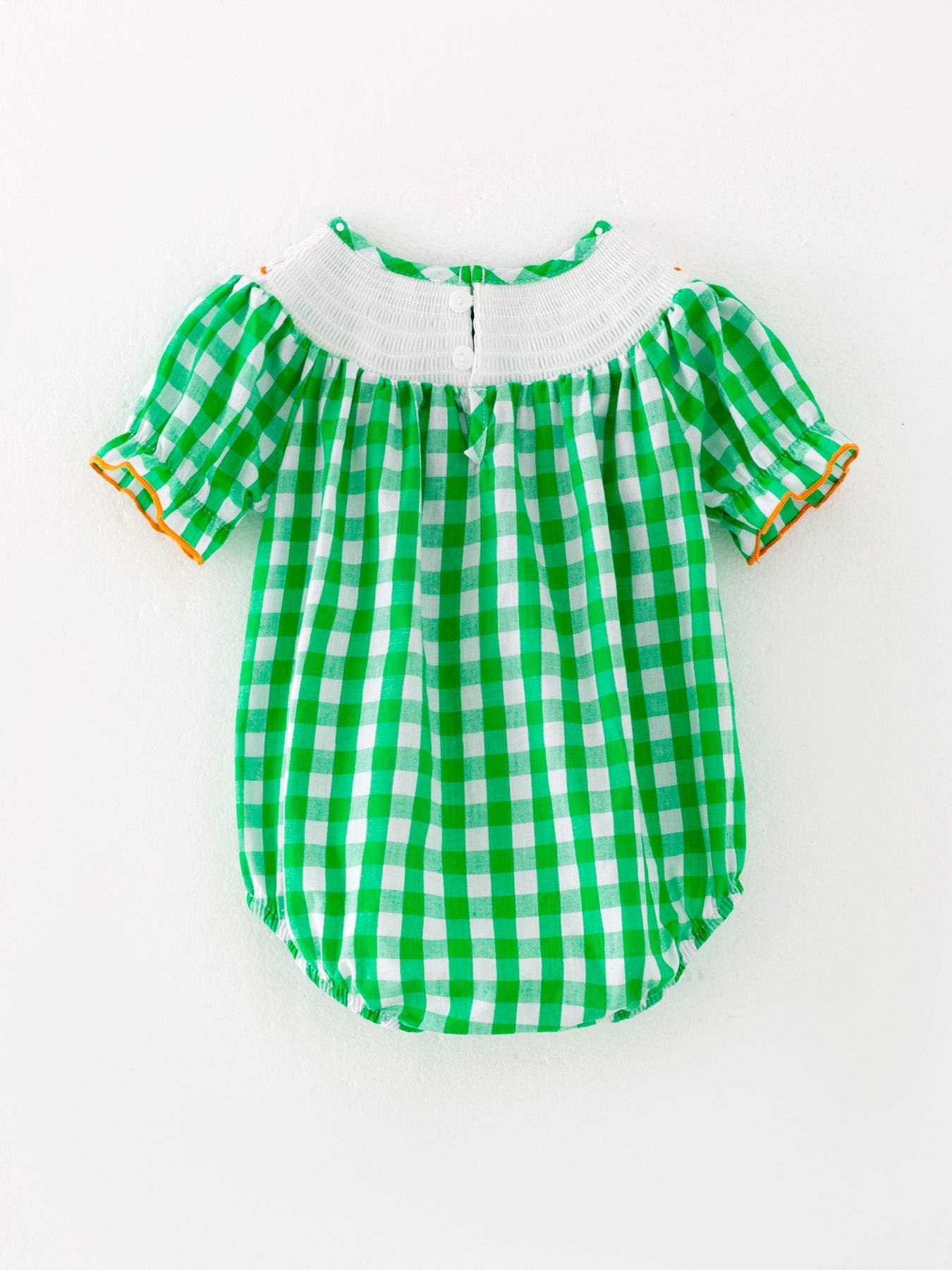 Green Gingham Smock Pumpkin Bubble