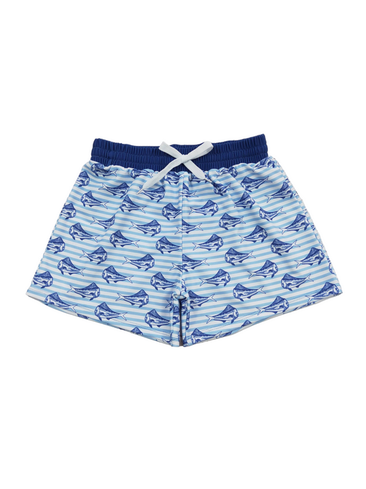Blue Fish Swim Shorts