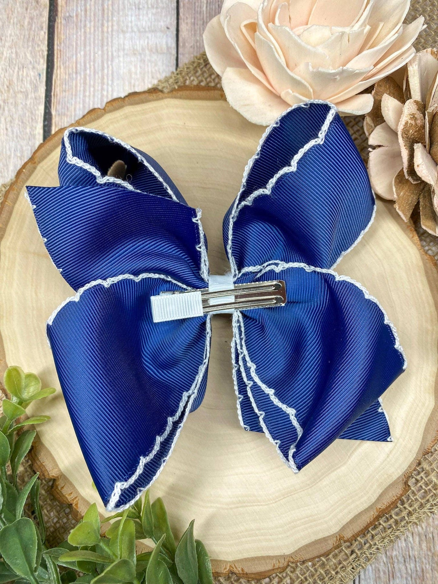 Anchor Moonstitch Hair Bow