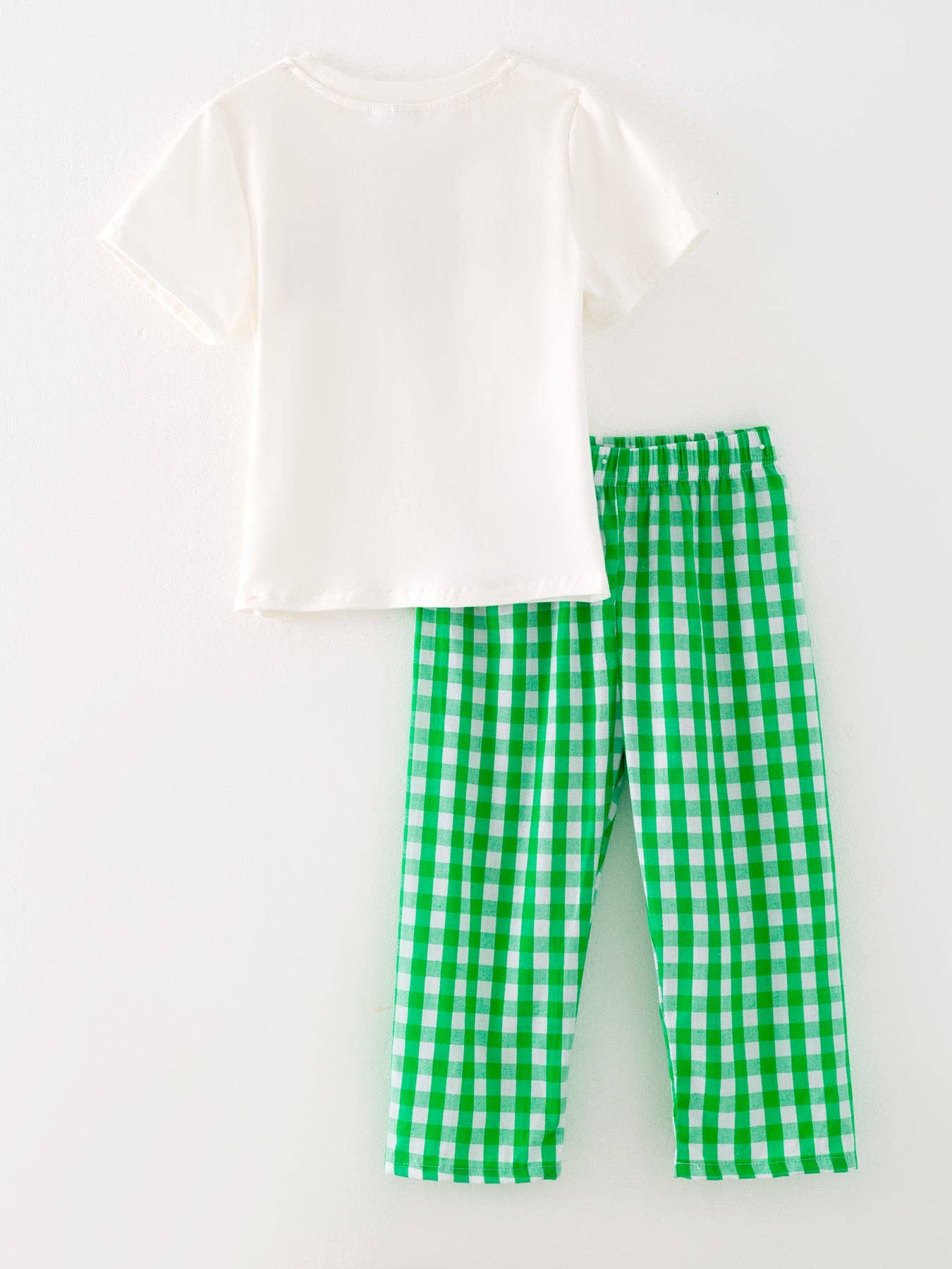 Boys Green Pumpkin Smocking Plaid Set