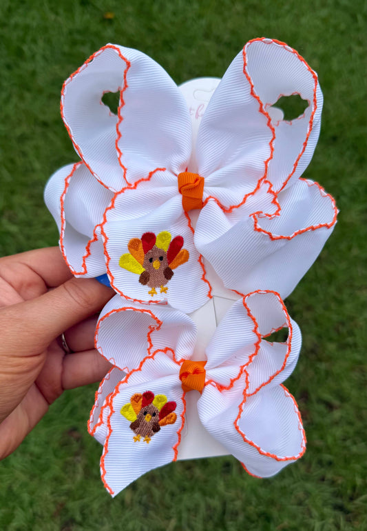 Turkey Orange Scallop Bow