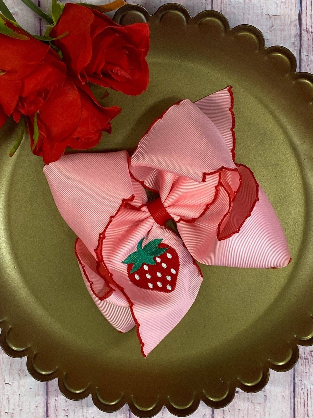 Strawberry Pink Hair Bow