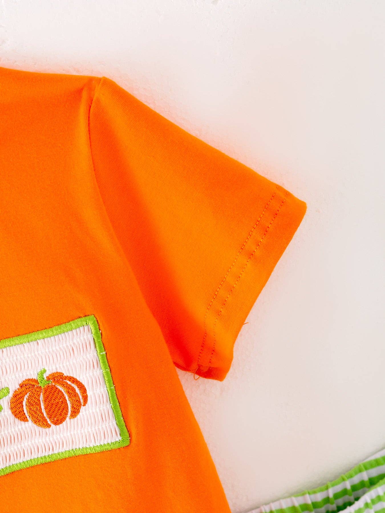 Orange Boys Pumpkin Smocking Set