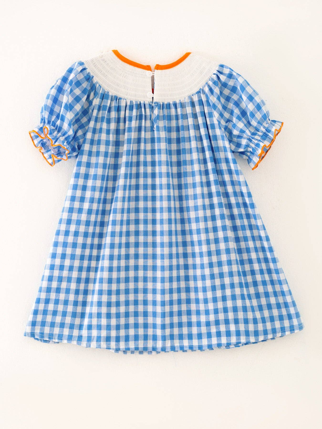 Blue Smock Gingham Plaid Dress