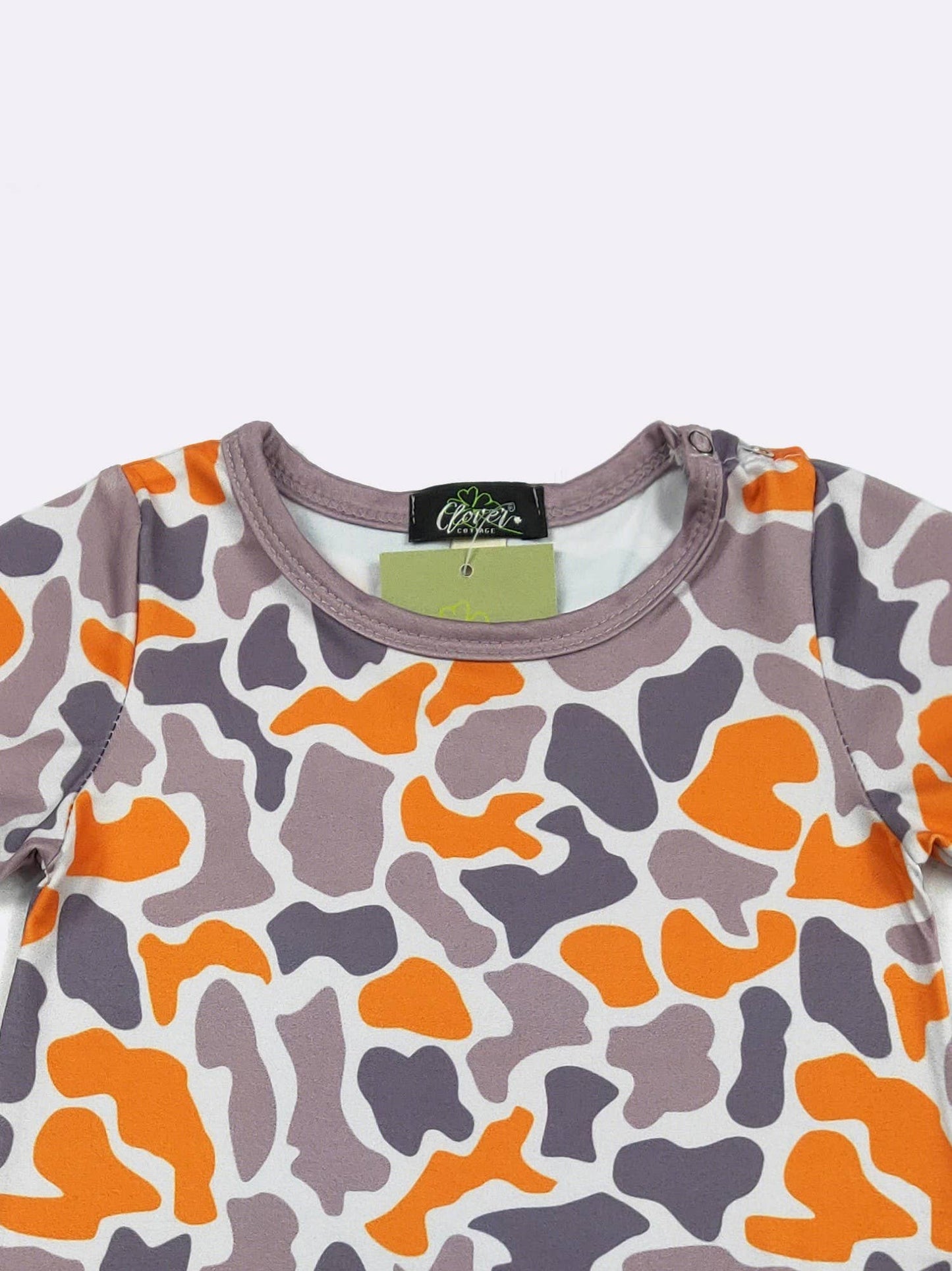 Orange Camo Boy Romper