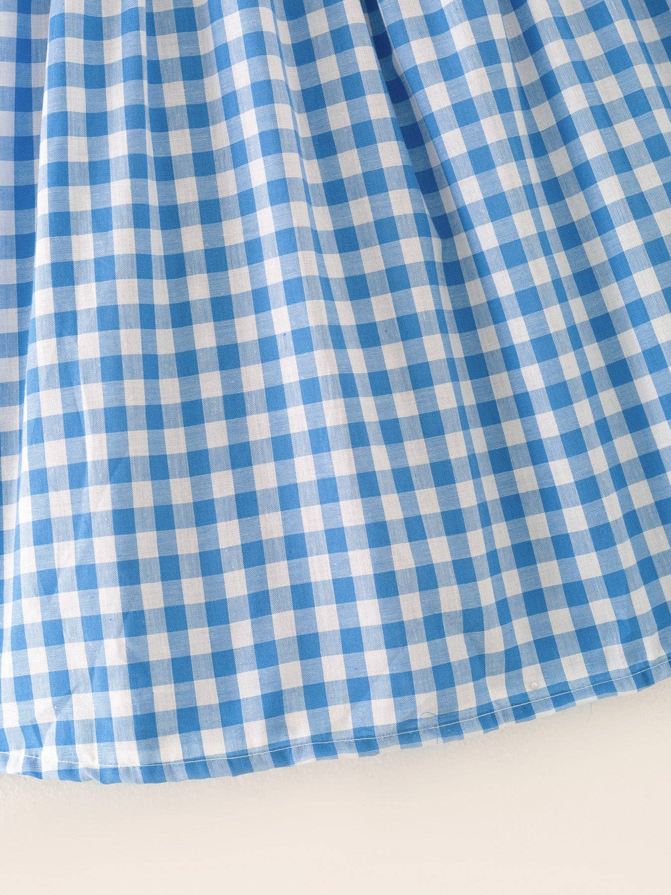 Blue Smock Gingham Plaid Dress