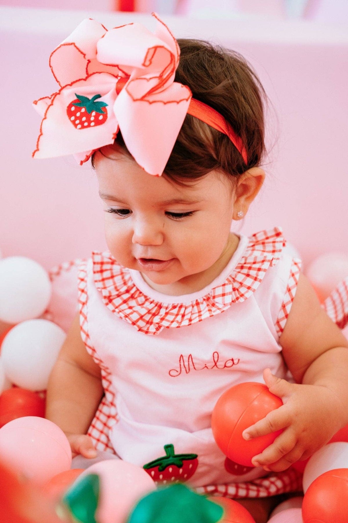 Strawberry Pink Hair Bow
