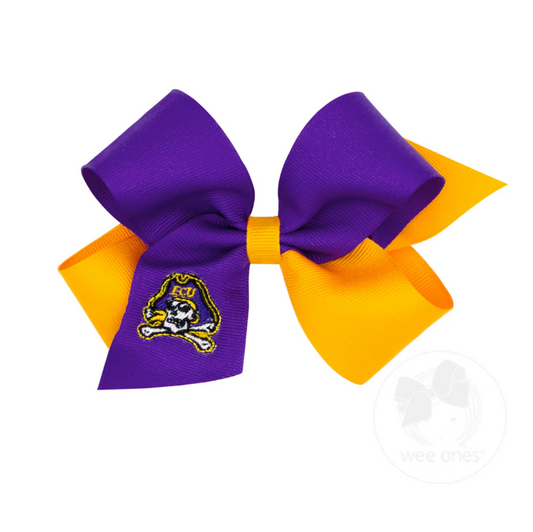 Two-tone ECU Medium Grosgrain Hair Bow