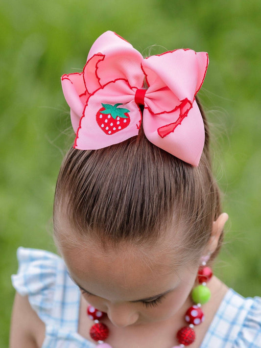 Strawberry Pink Hair Bow