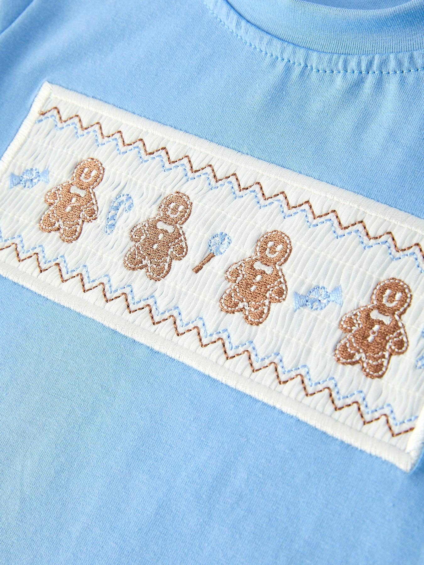 Plaid Gingerbread Smocked Boys Set