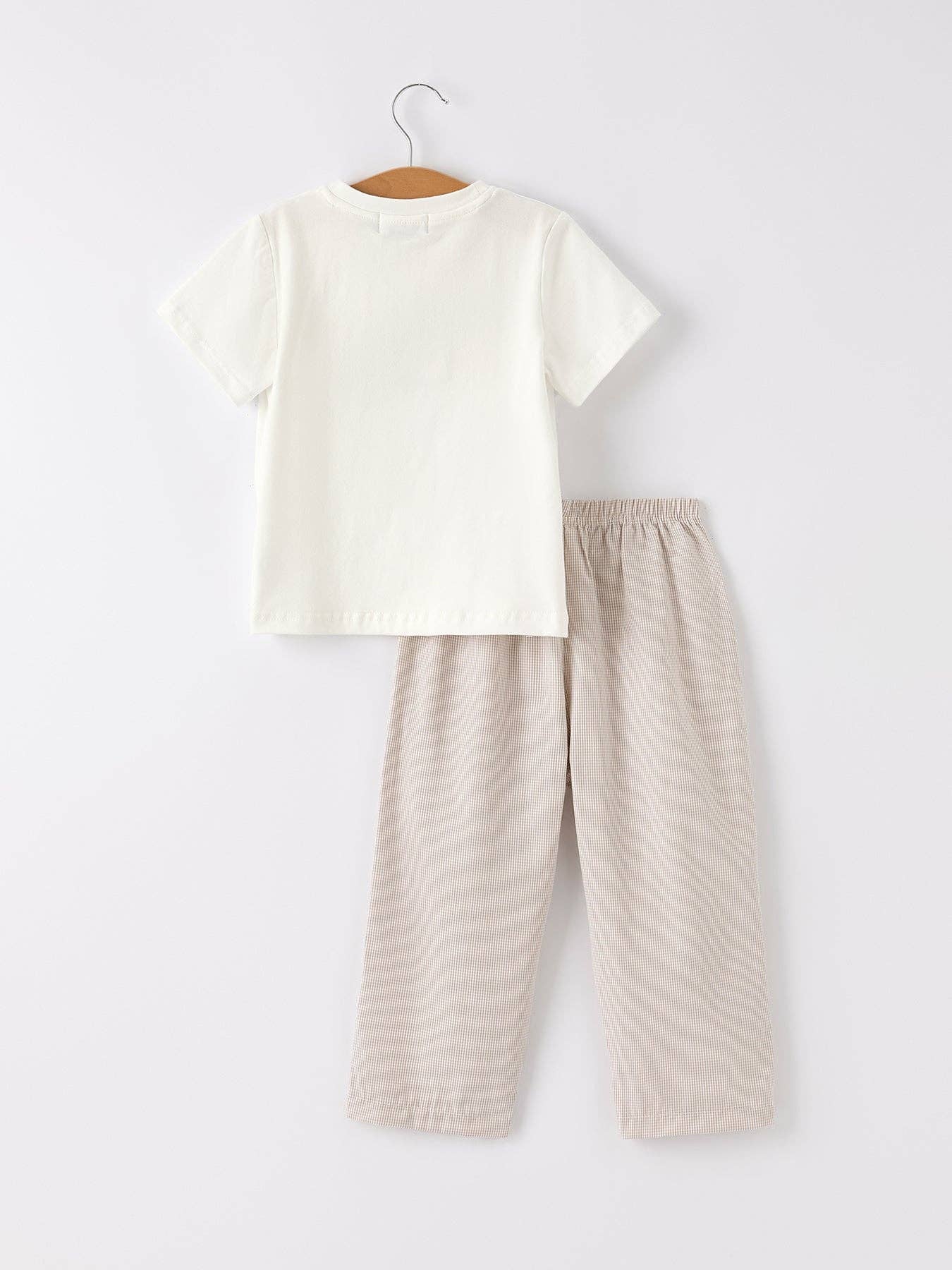 Beige Pumpkin Smock Boys Set