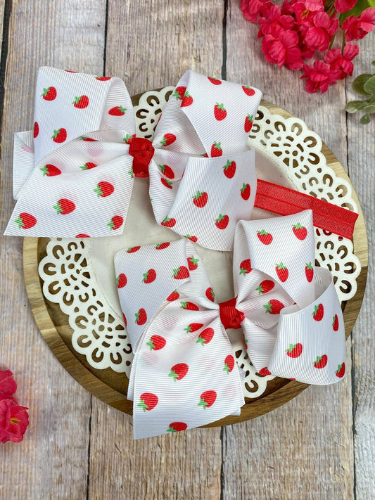 Strawberry Hair Bow