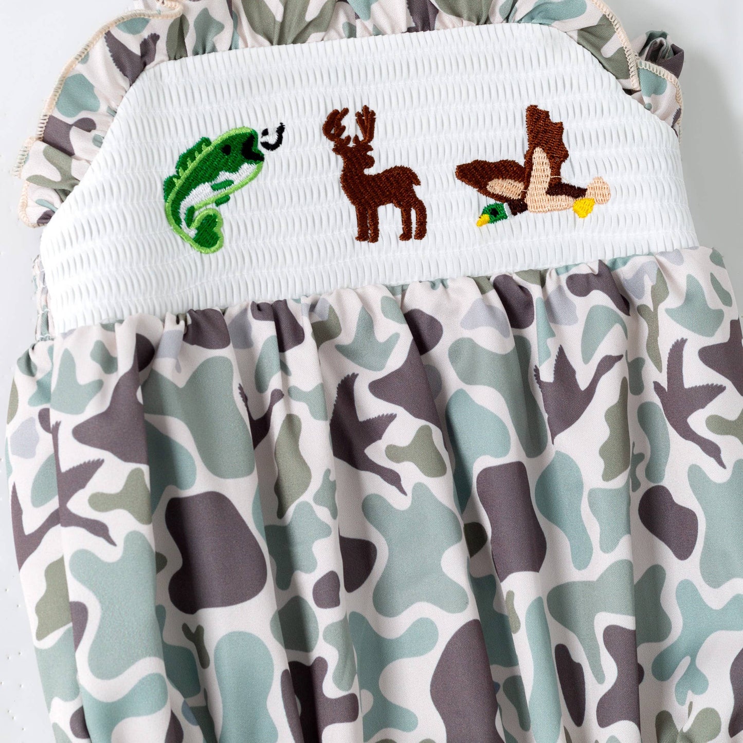 Muted Camo Smocked Bubble