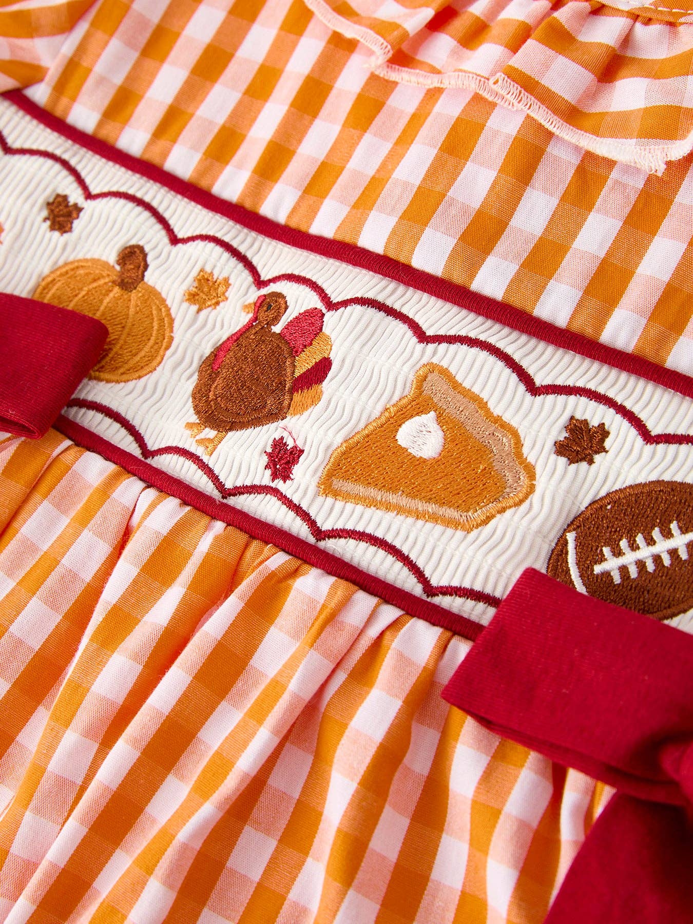 Fall Orange Check Dress
