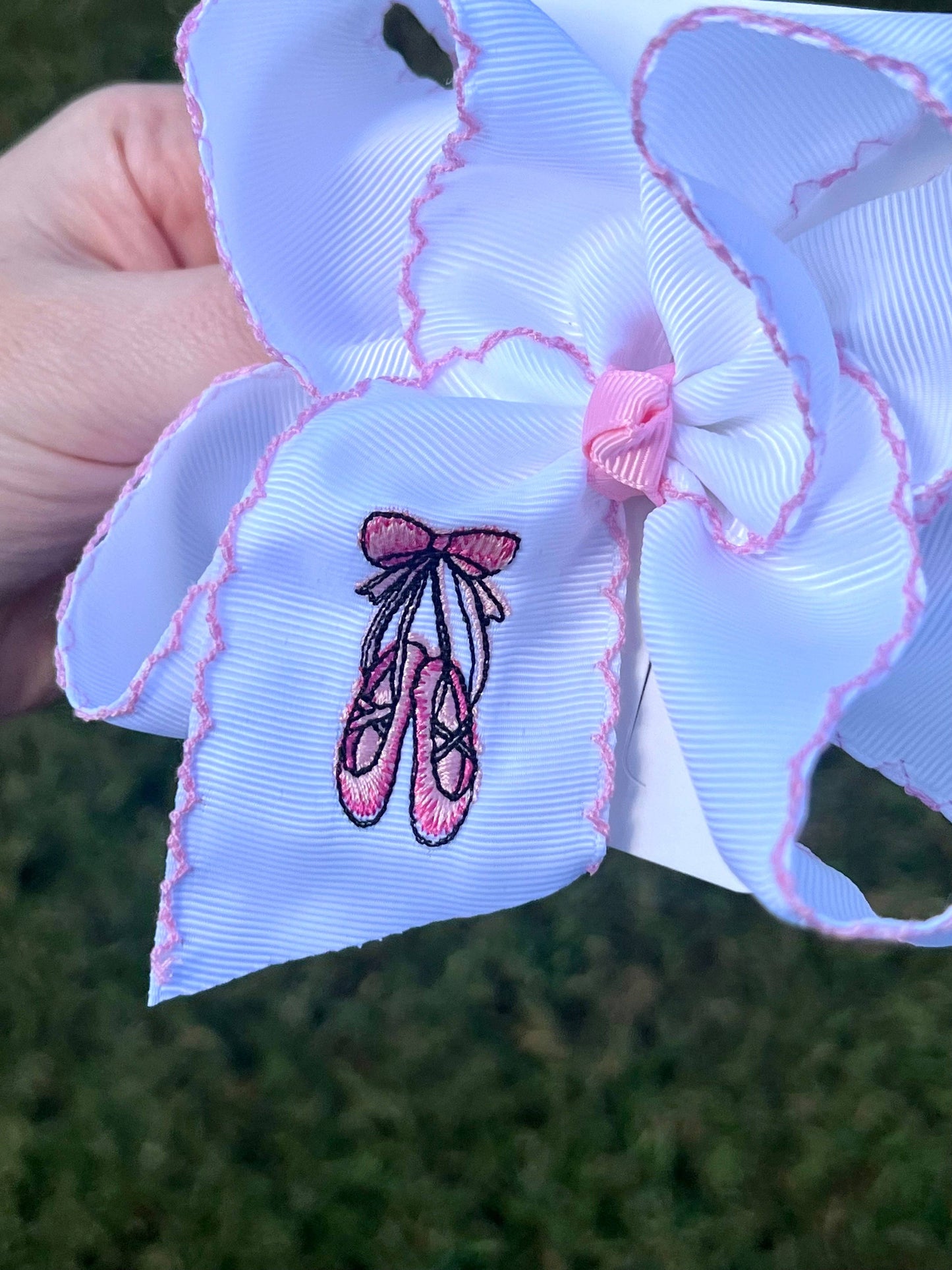 Ballet Embroidered Hair Bow