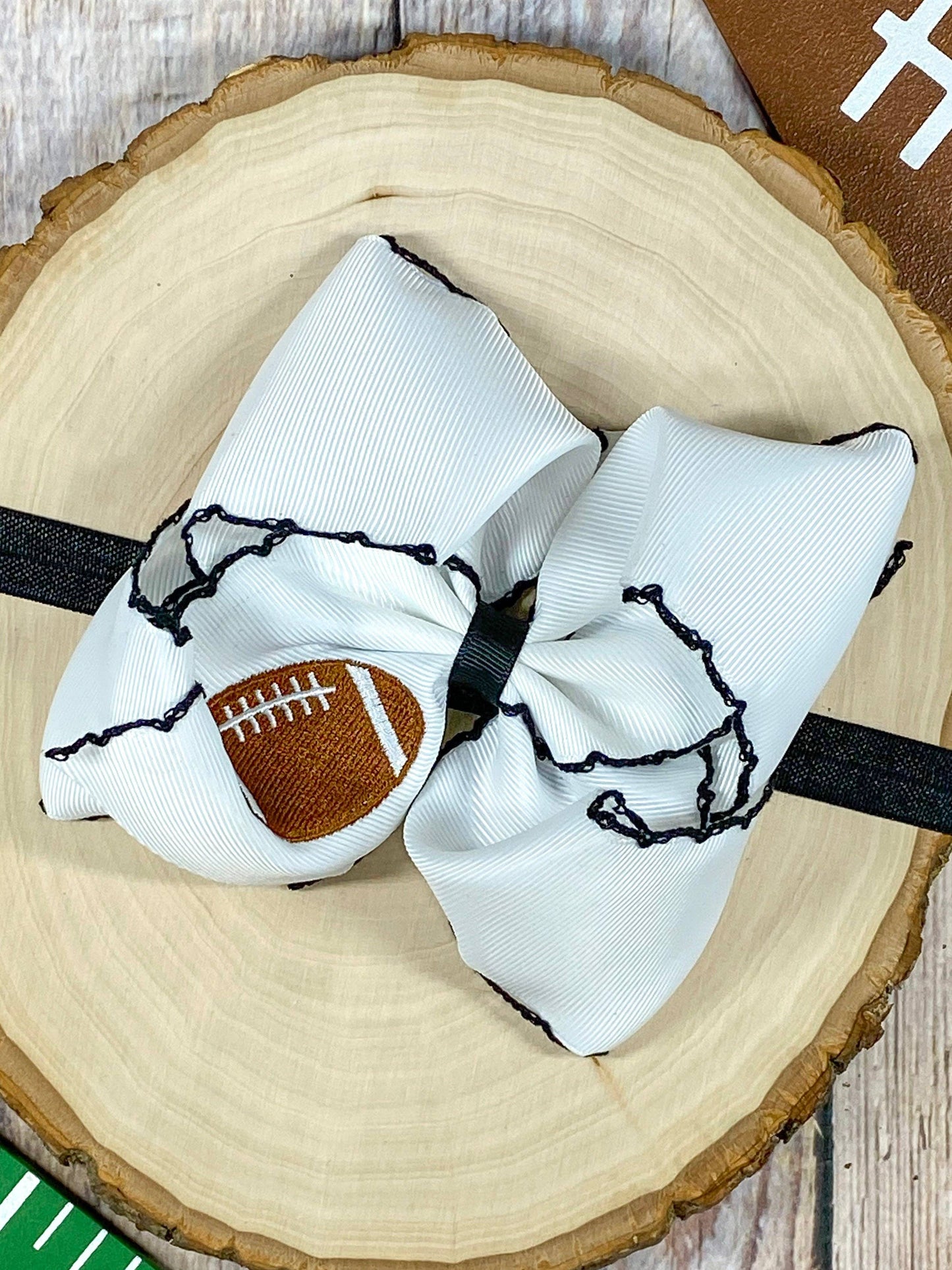 Football  Moonstitch Bow Headbands