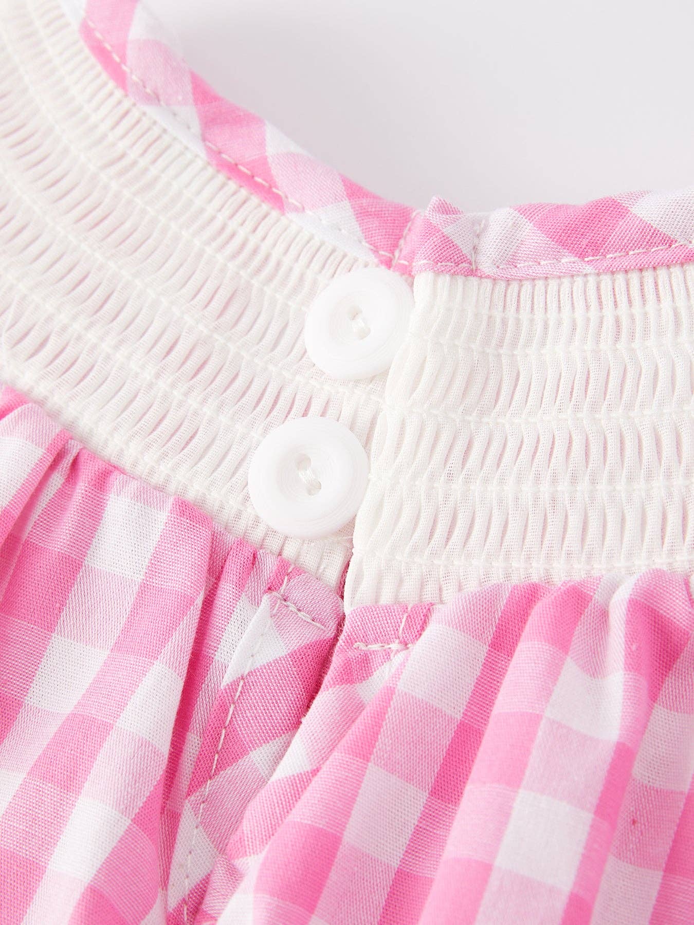 Heart Bow Smocking Pink Romper