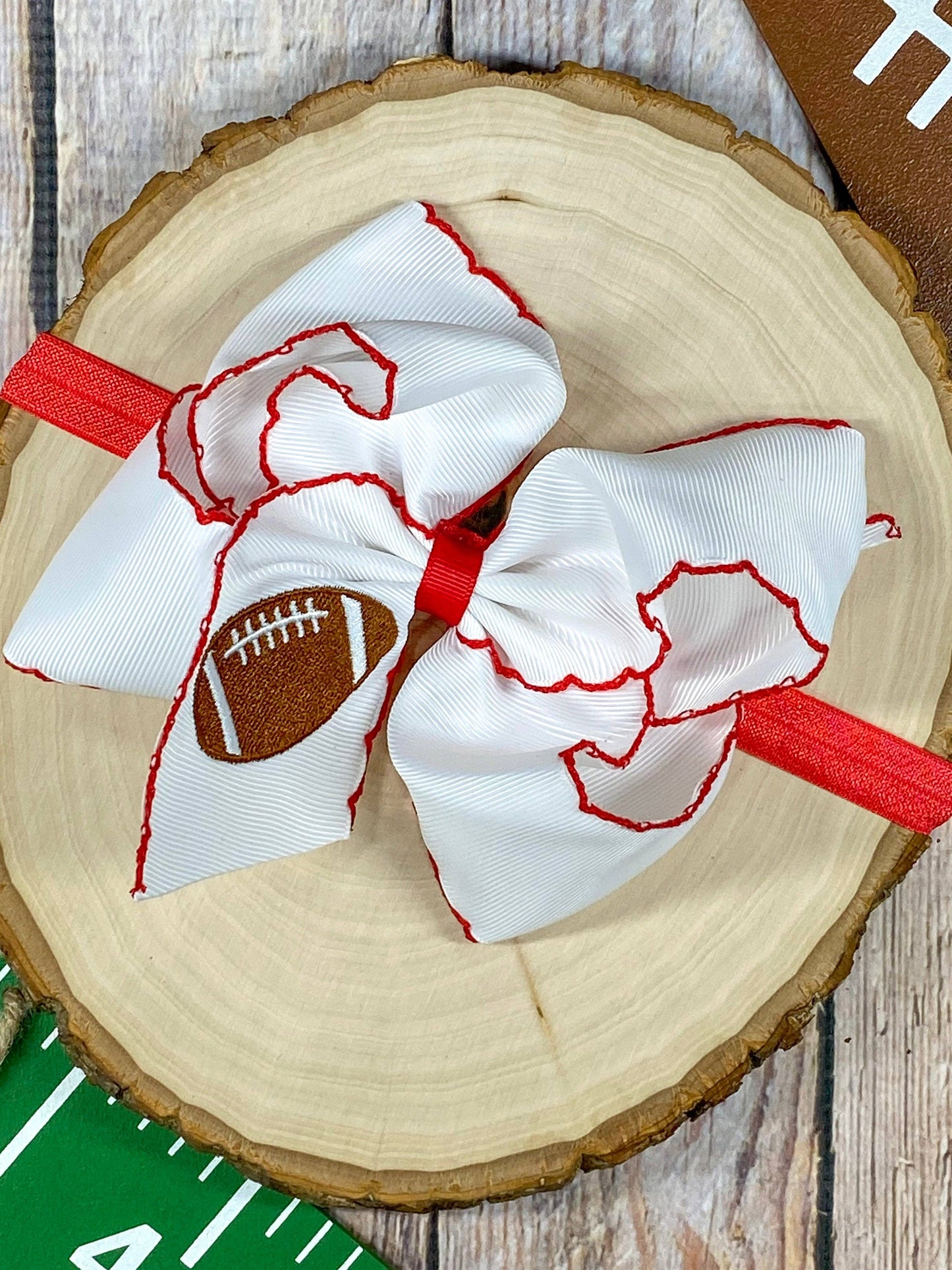 Football  Moonstitch Bow Headbands